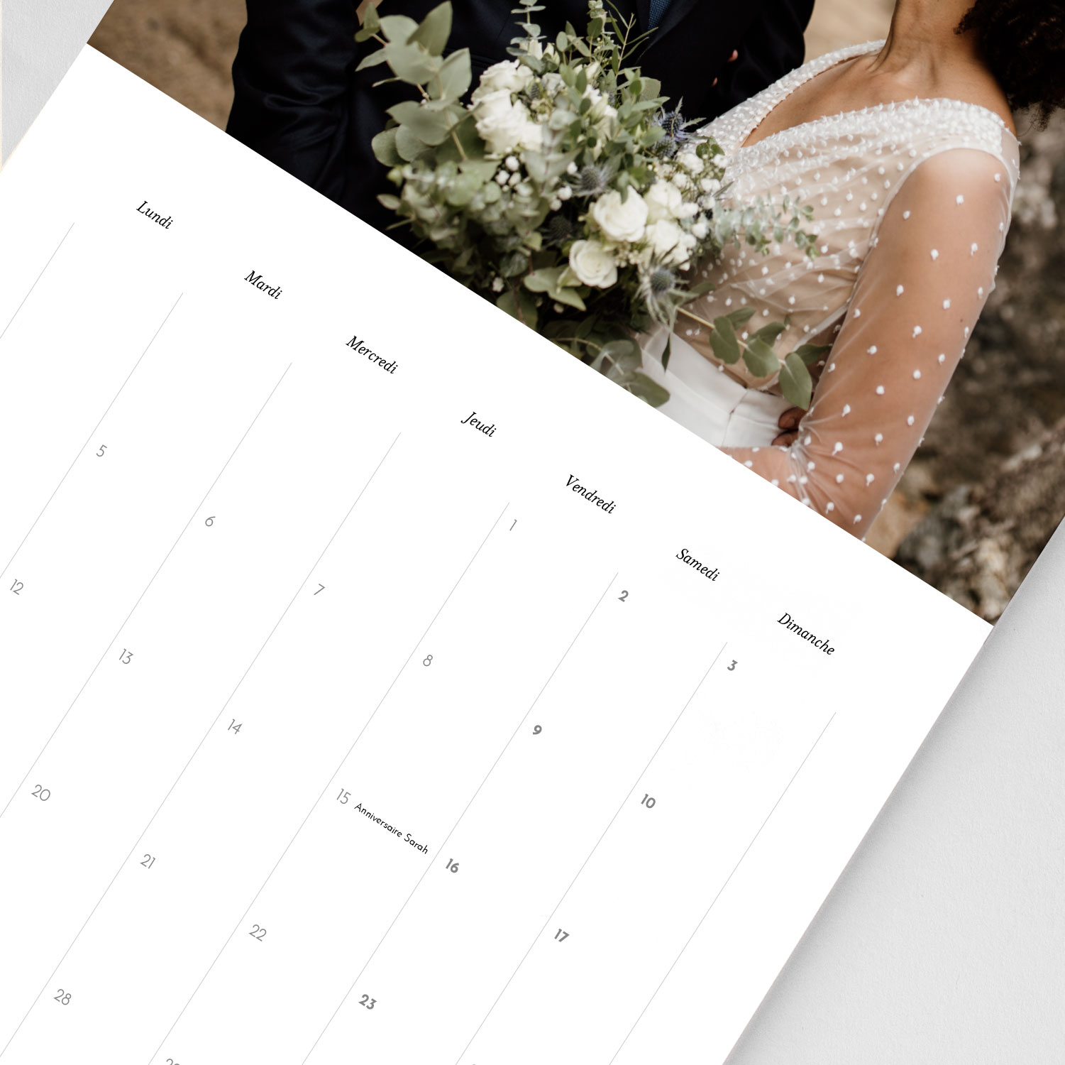 Calendrier mural cases personnalisables Tendre innocence