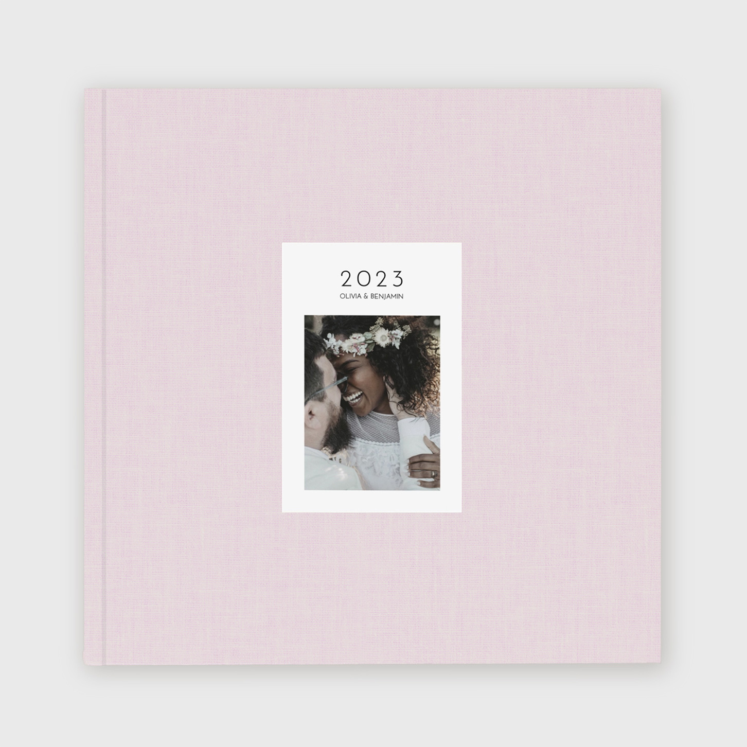 Livre photo couverture tissu photo embossée