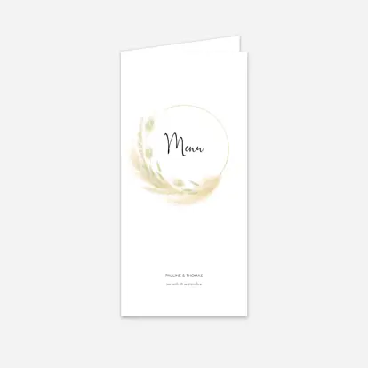 Menu mariage L'air du vent