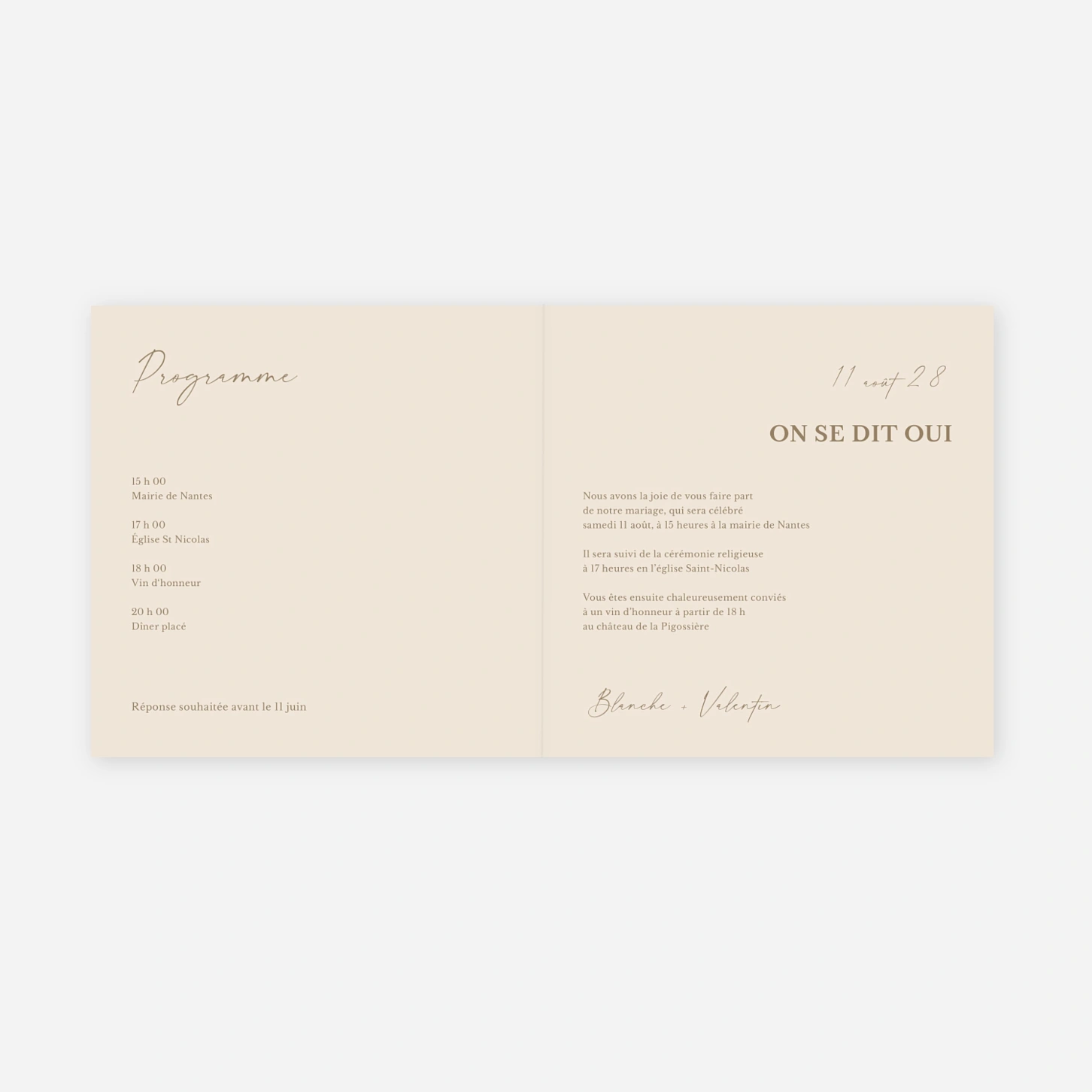 Faire-part mariage Amour en Typo