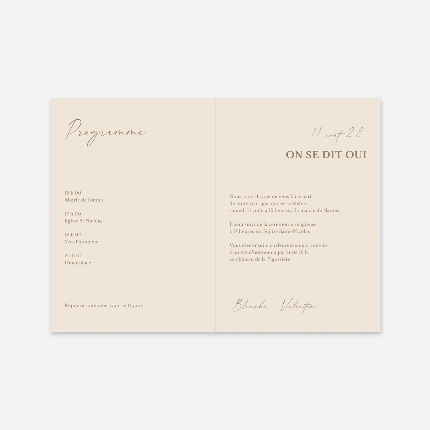Faire-part mariage Amour en Typo