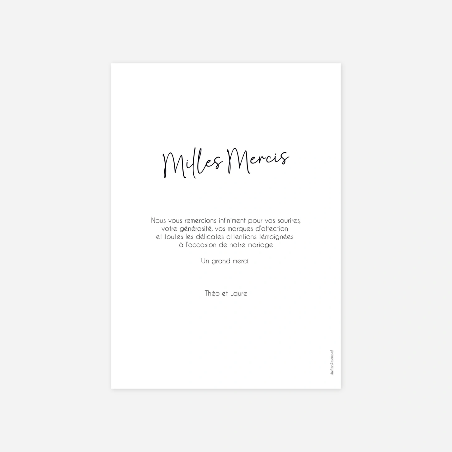 Carte de remerciements Amoureuse
