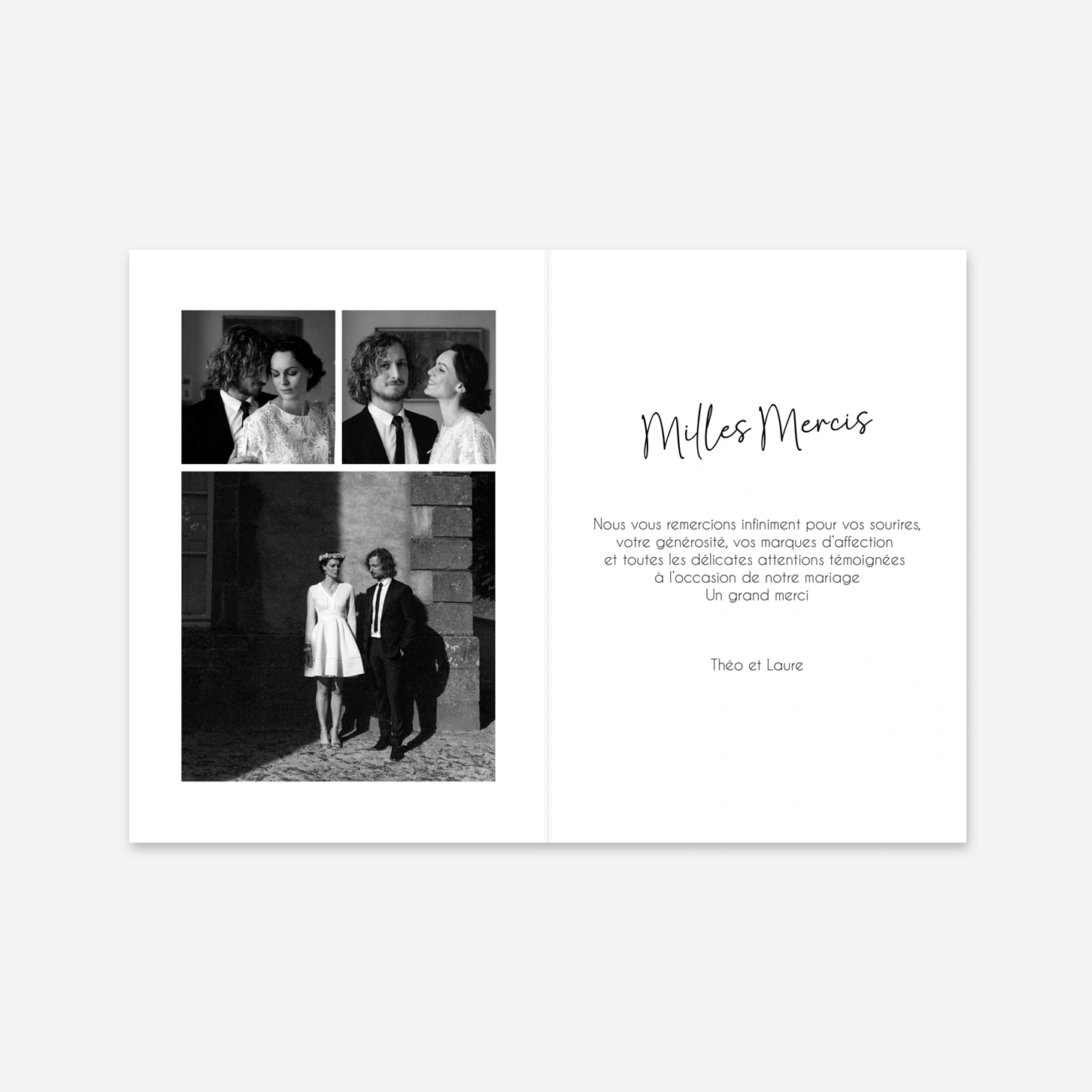 Carte de remerciements Amoureuse