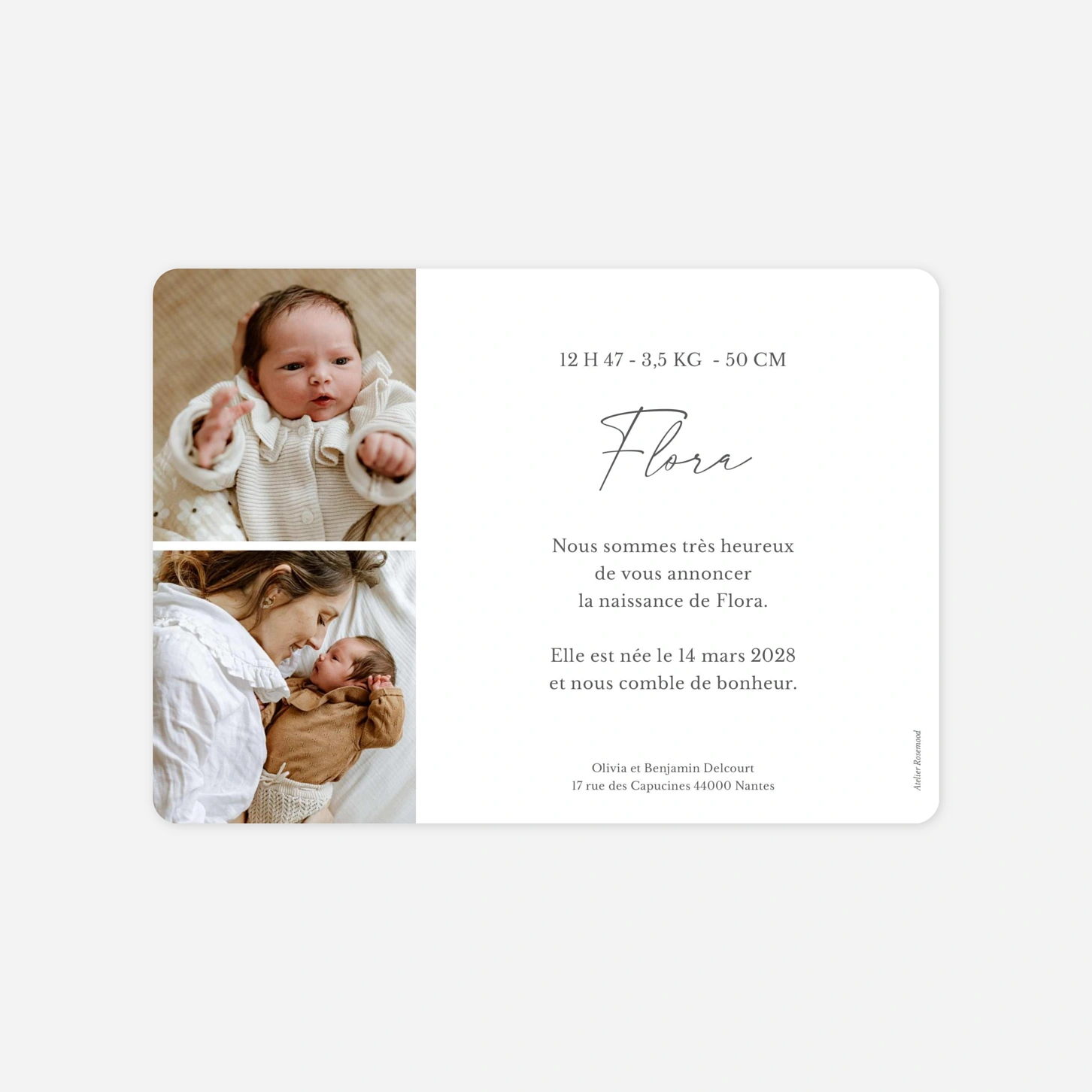 Faire-part naissance Petit bonheur