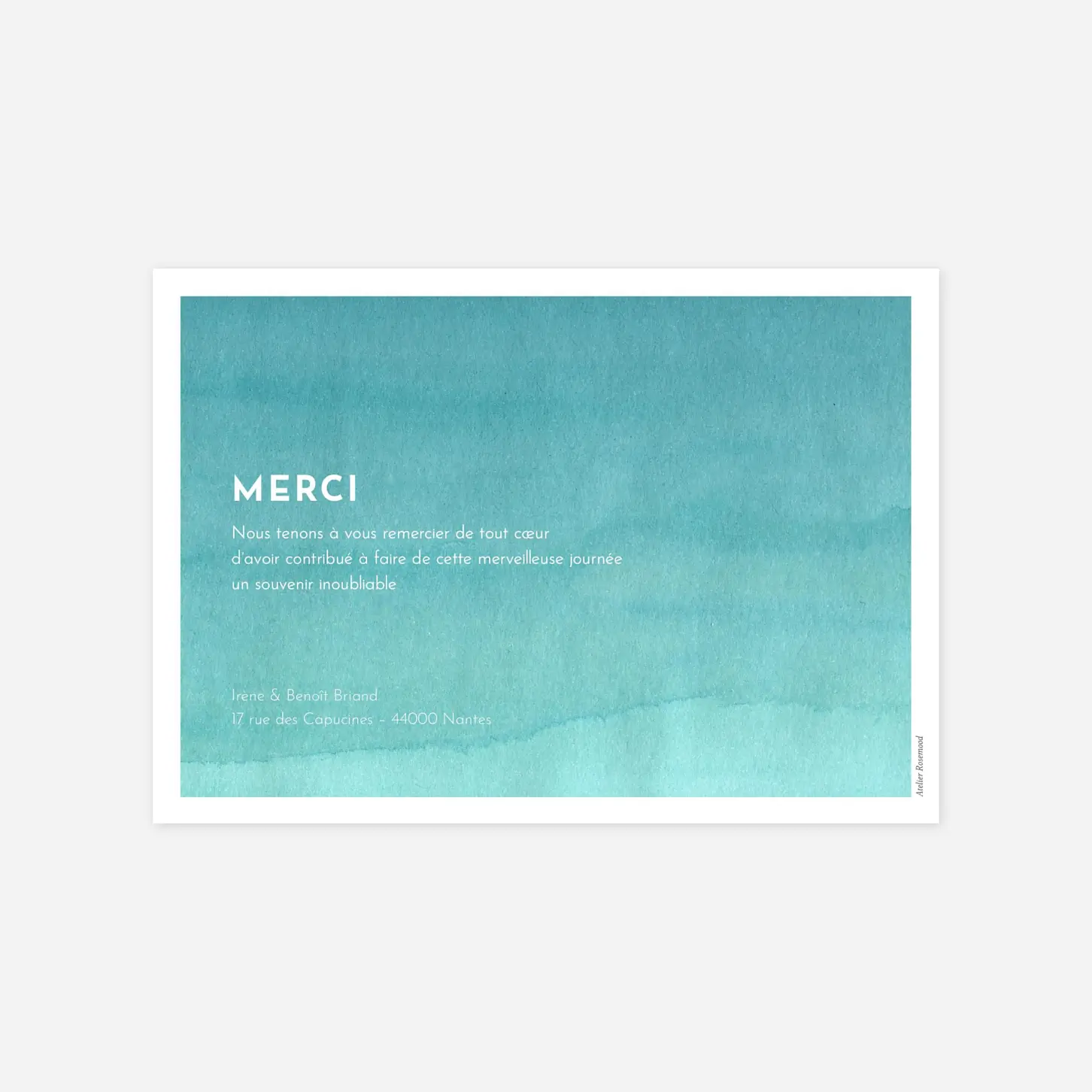 Carte de remerciements Aquarelle