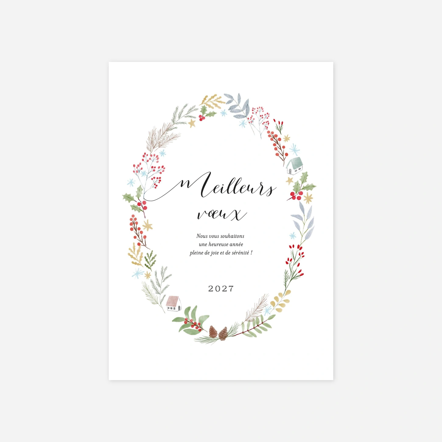 Carte de voeux Aquarelle végétale
