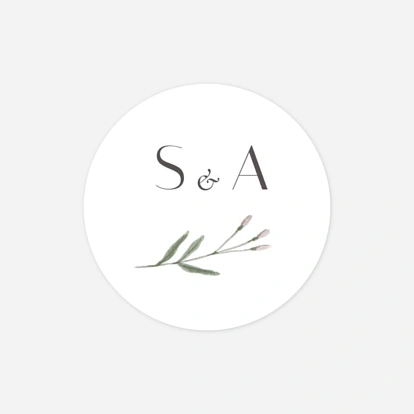 Stickers mariage Aquarelle végétale