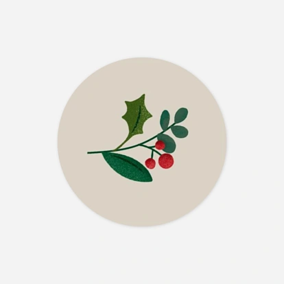 Étiquette cadeau Noël Baies d'hiver