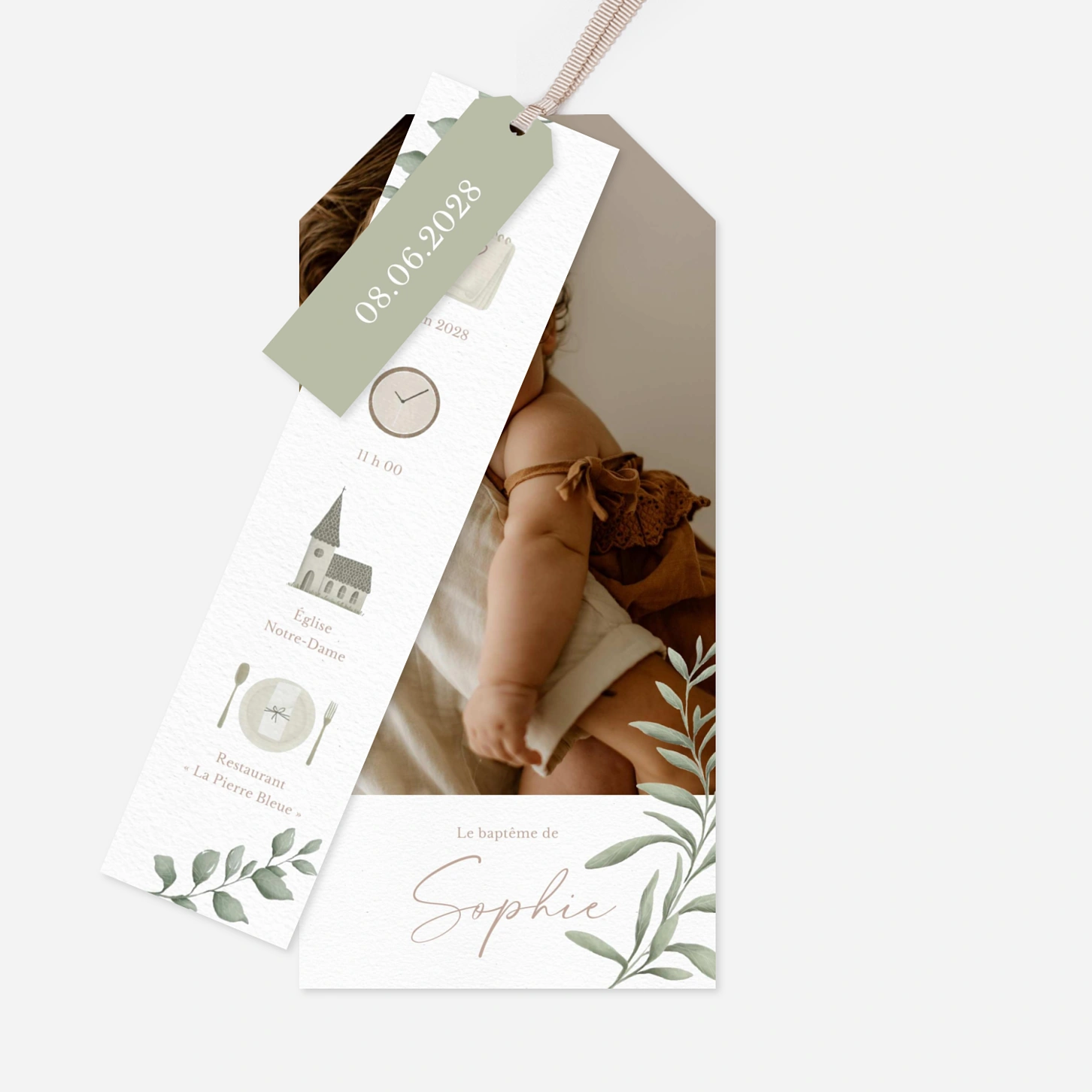 Faire-part baptême Doux printemps