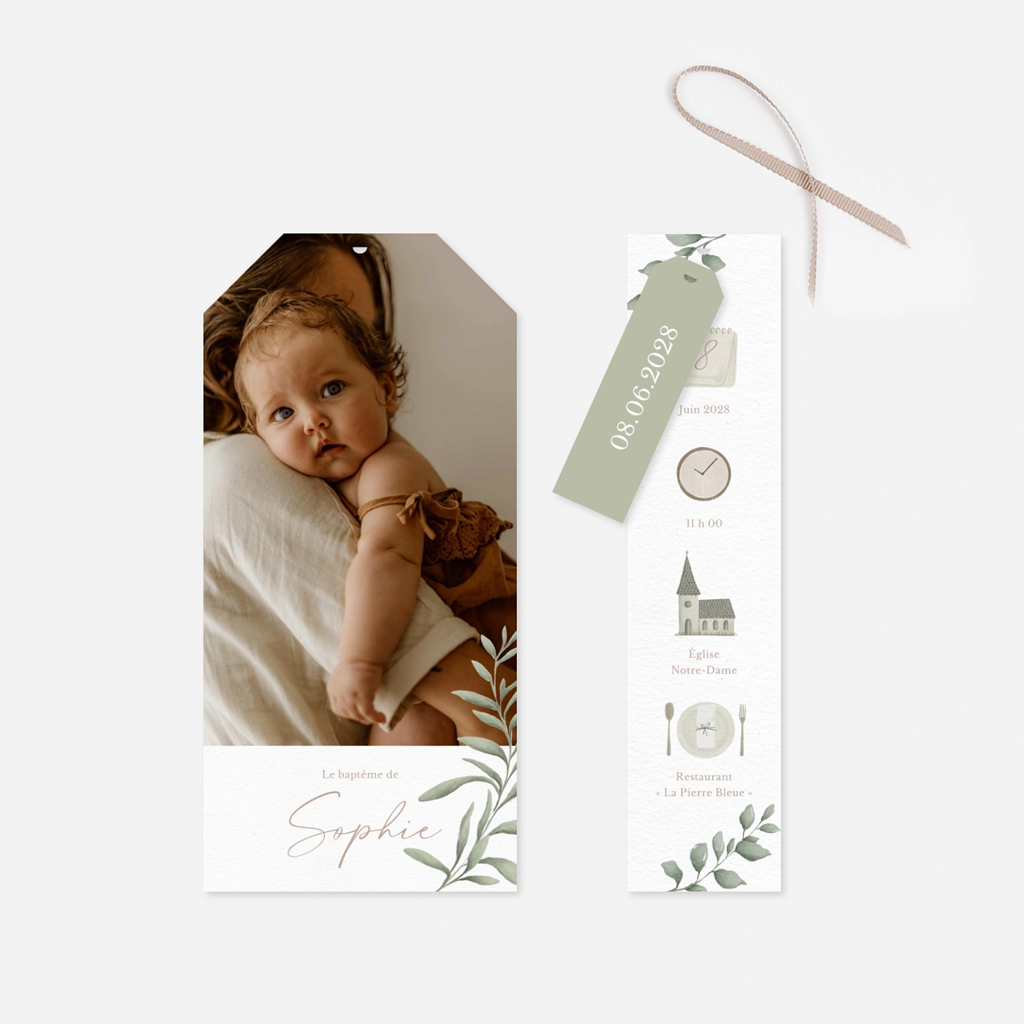 Faire-part baptême Doux printemps