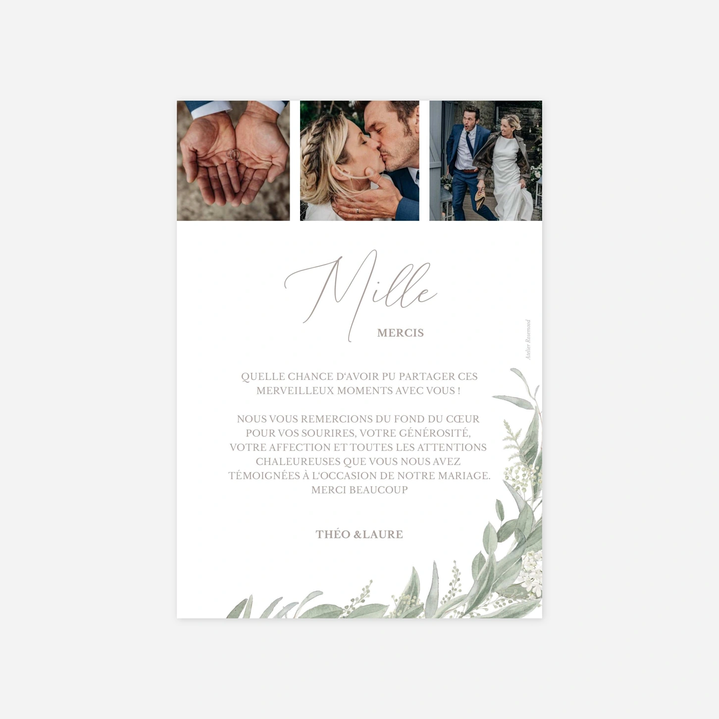 Carte de remerciements Promesse végétale