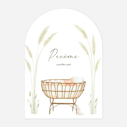 Faire-part naissance Berceau vintage