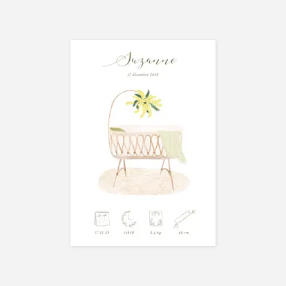 Faire-part naissance Berceau bohême