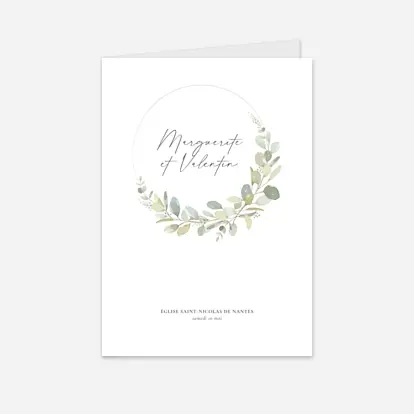 Livret de messe mariage Brins d'eucalyptus