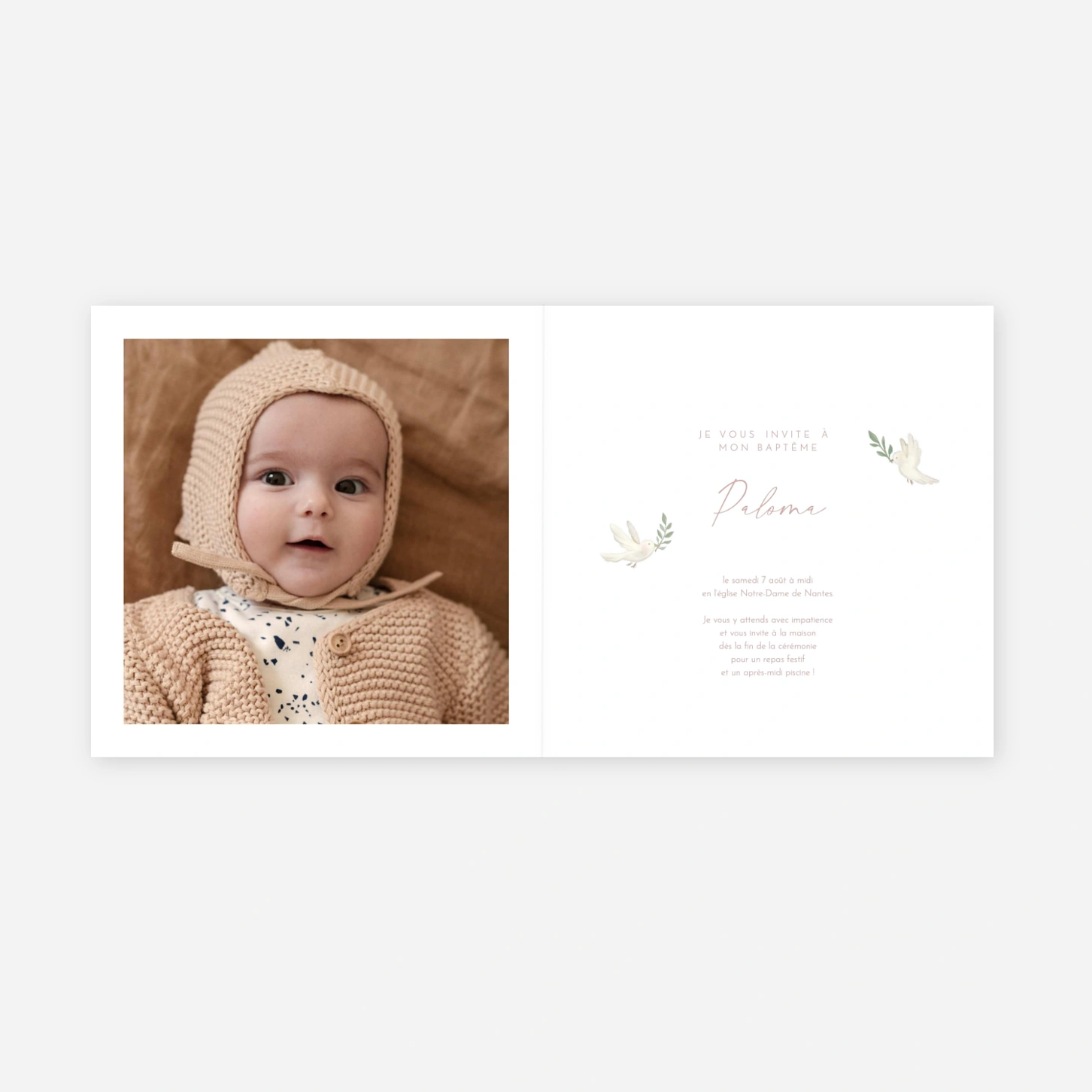 Faire-part baptême Blason céleste