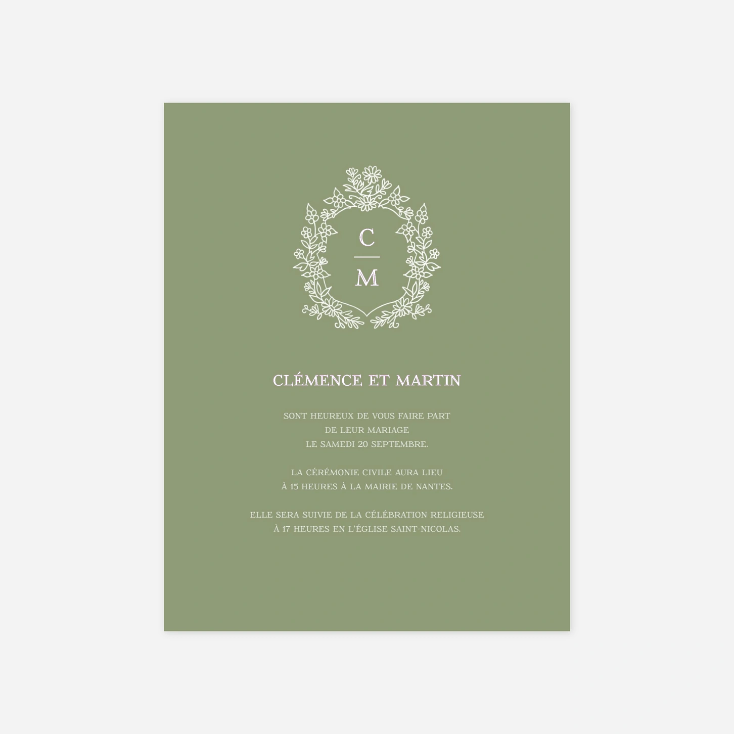 Faire-part mariage Blason