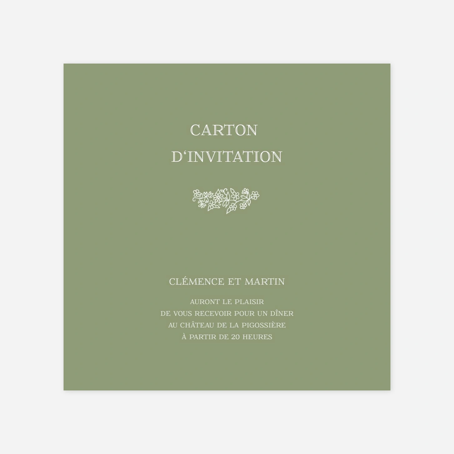 Carton d'invitation Blason