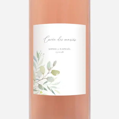 Étiquette bouteille Bouquet champêtre