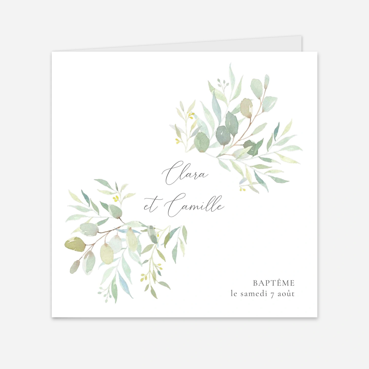 Faire-part baptême Bouquet champêtre II