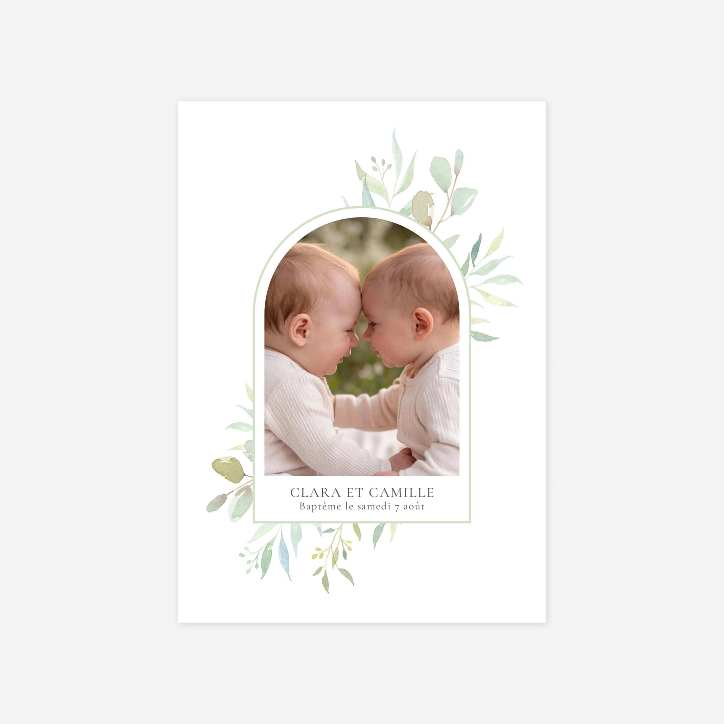 Faire-part baptême Bouquet champêtre II