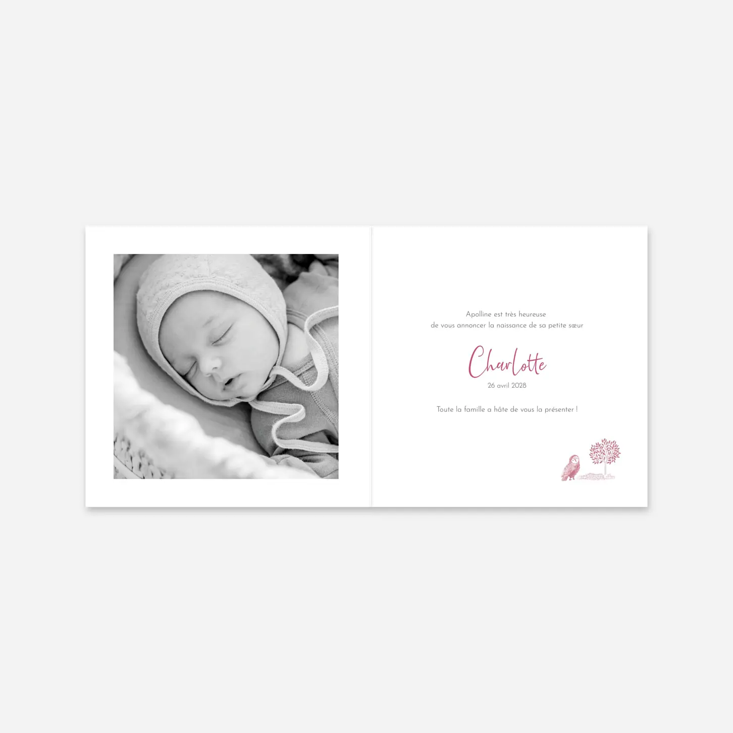 Faire-part naissance Bois Joli