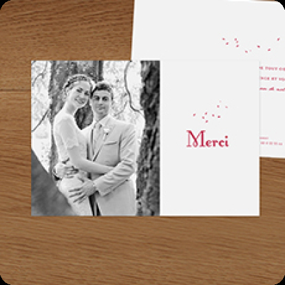 Carte remerciement Bouquet paysage