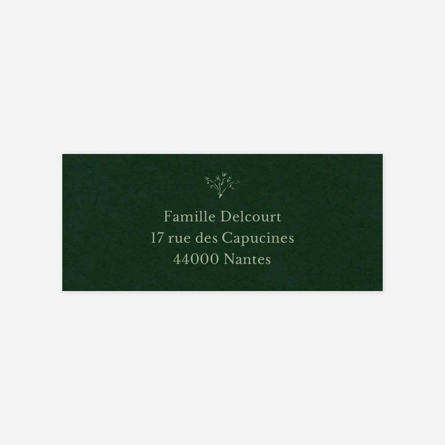 Étiquette expéditeur voeux Botanique raffinée