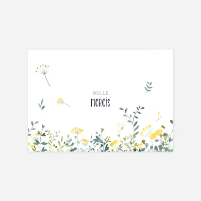 Carte de remerciements Bouquet sauvage