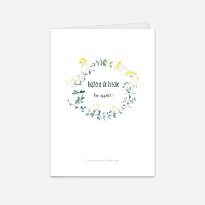 Menu baptême Bouquet sauvage