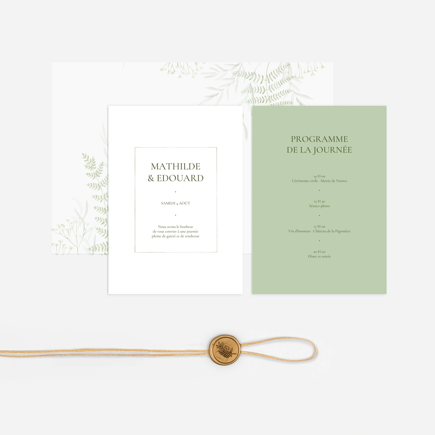 Faire-part mariage Botanique