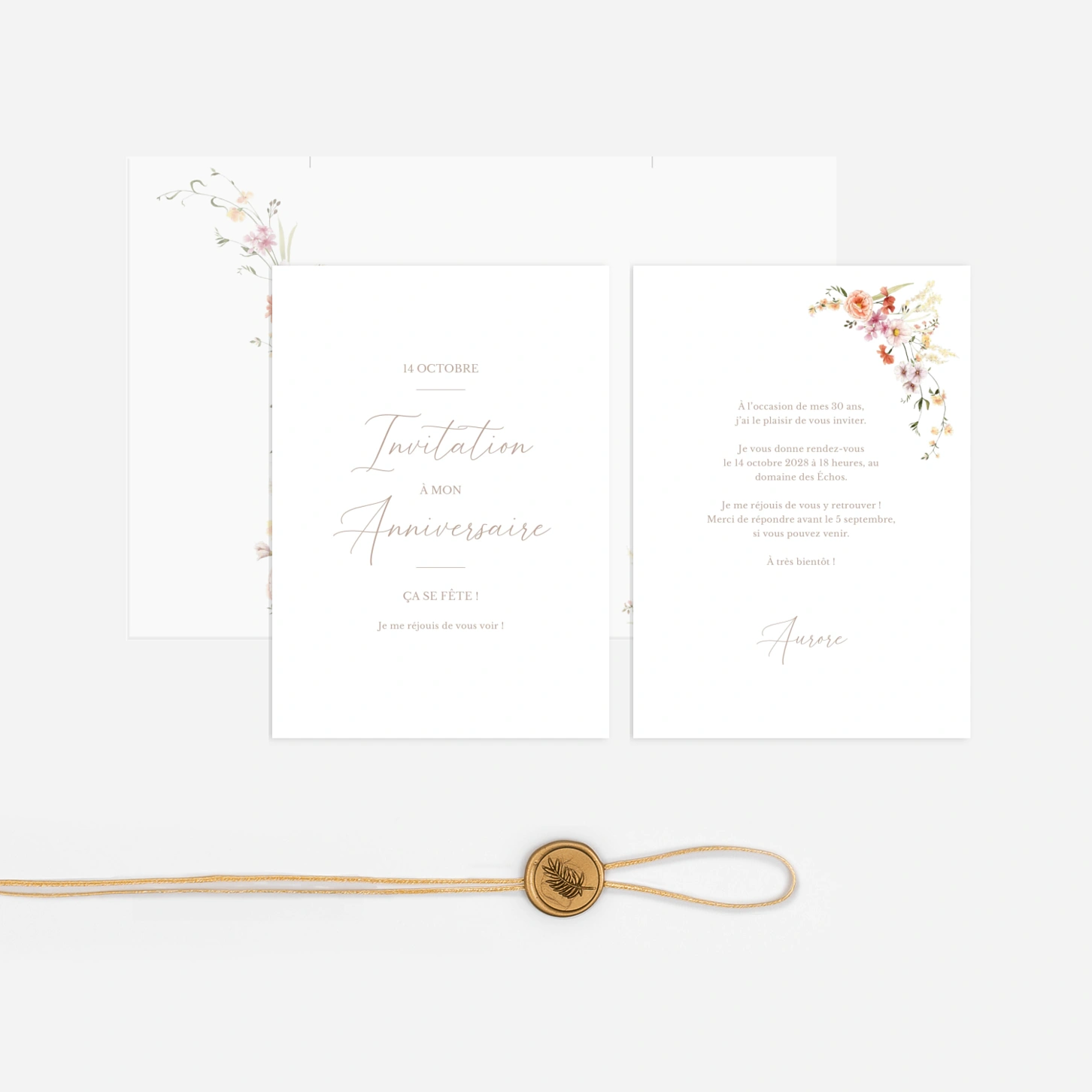 invitation anniversaire Bouquet printanier
