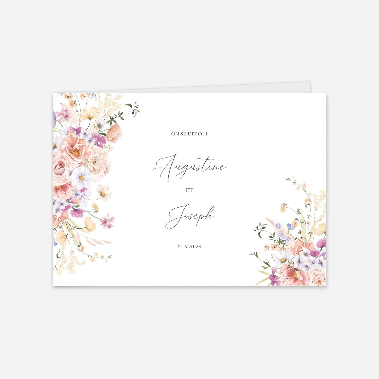 Faire-part mariage Bouquet Pastel