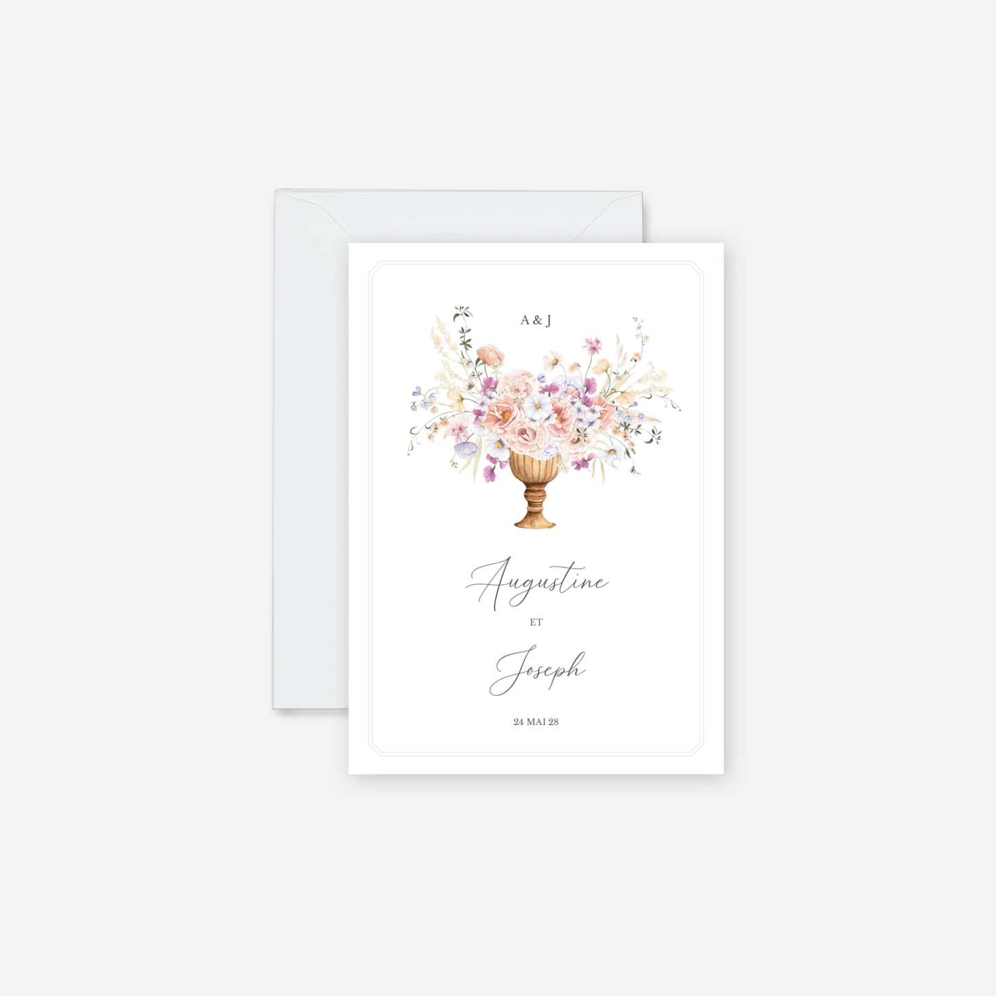 Faire-part mariage Bouquet Pastel