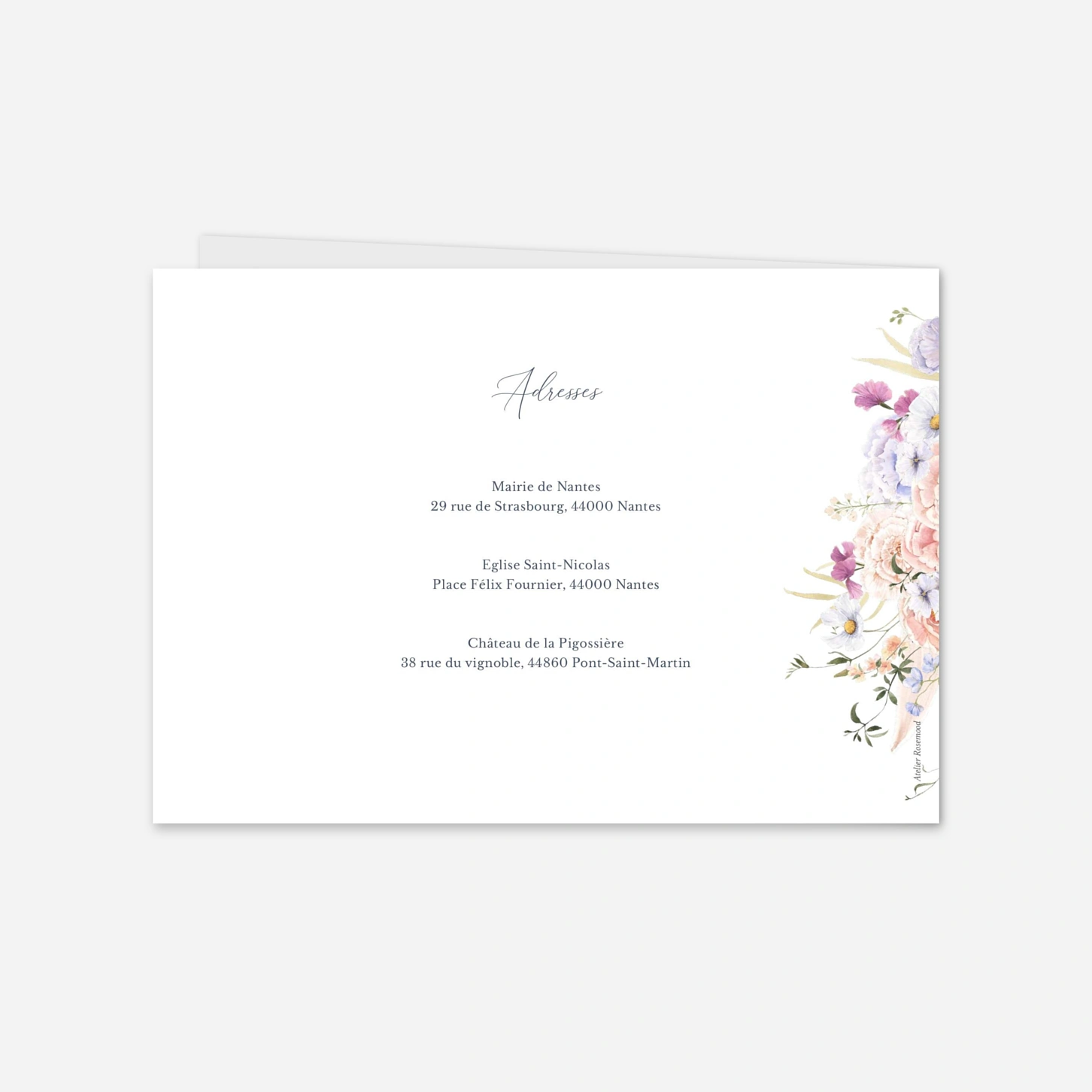Faire-part mariage Bouquet Pastel