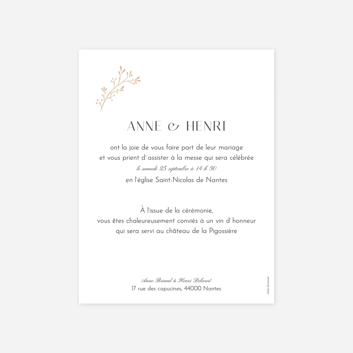 Faire-part mariage Brins d'été