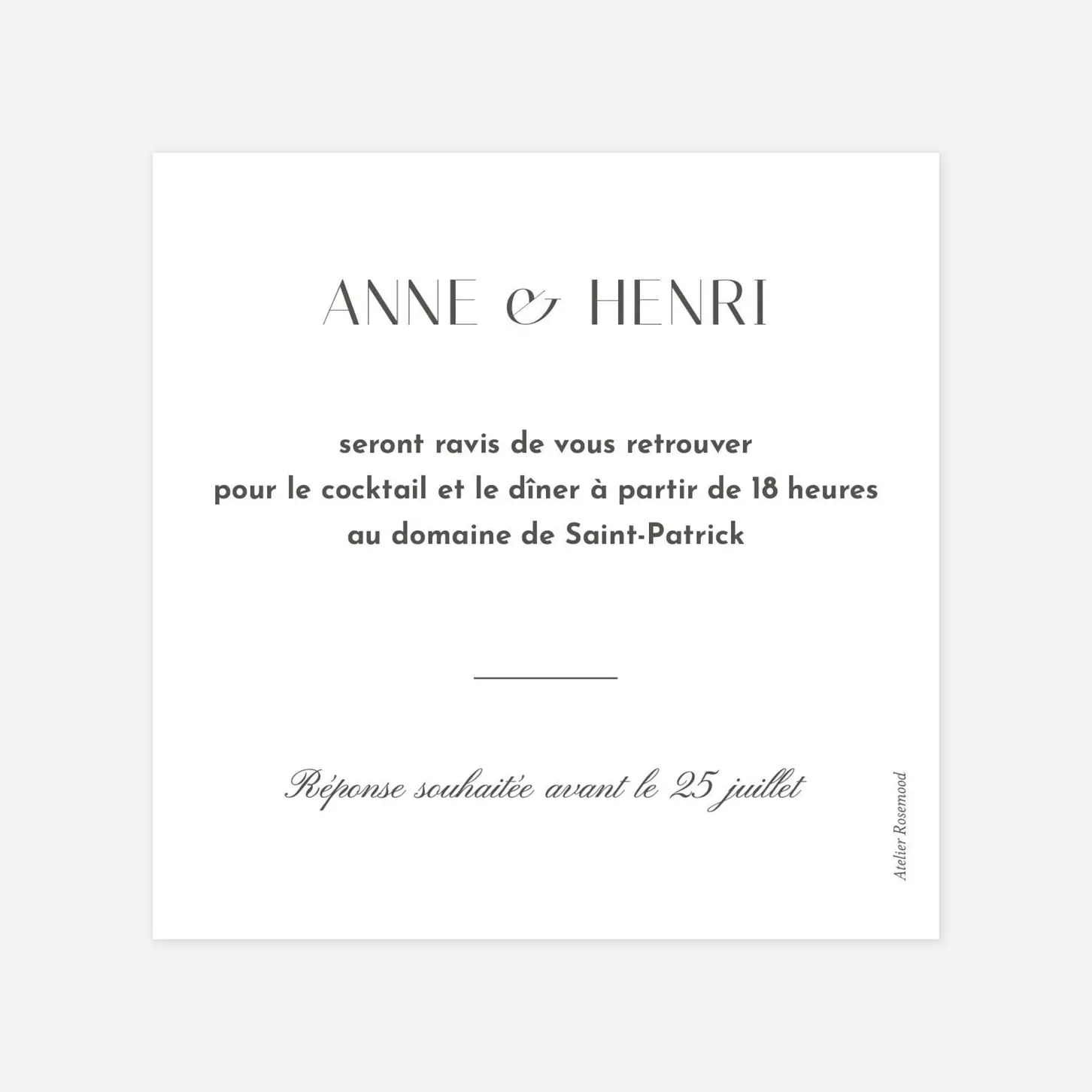 Carton d'invitation Brins d'été