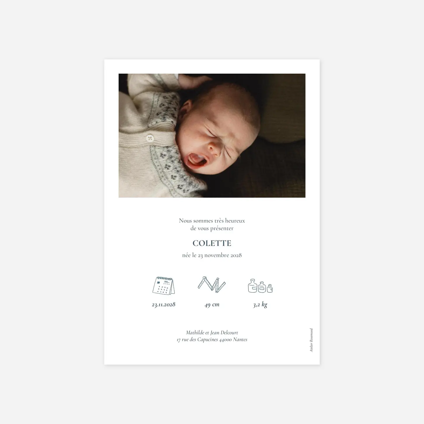 Faire-part naissance Bosquet