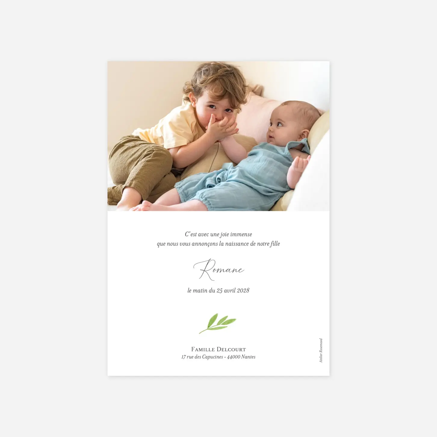Faire-part naissance Bucolique