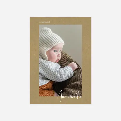 Faire-part naissance Cadre calligraphie