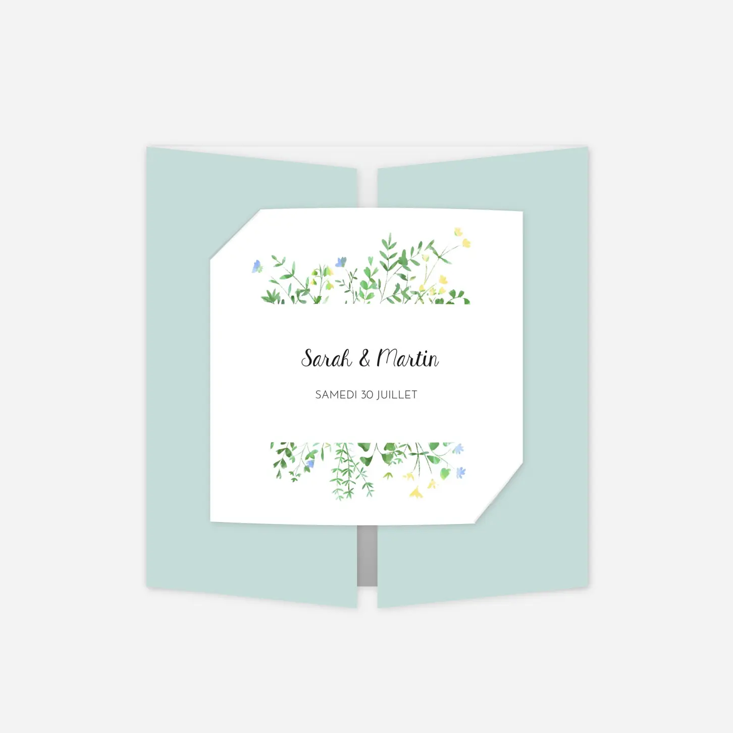 Faire-part mariage Cadre fleuri