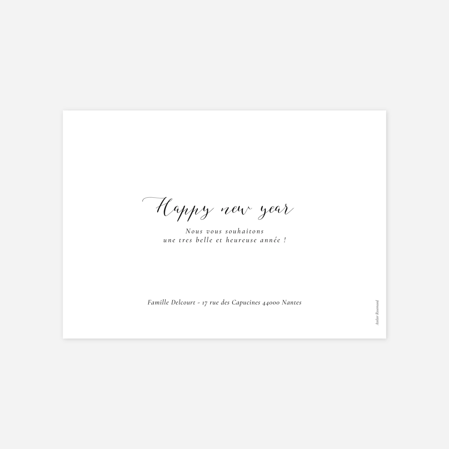 Carte de voeux Calligraphie