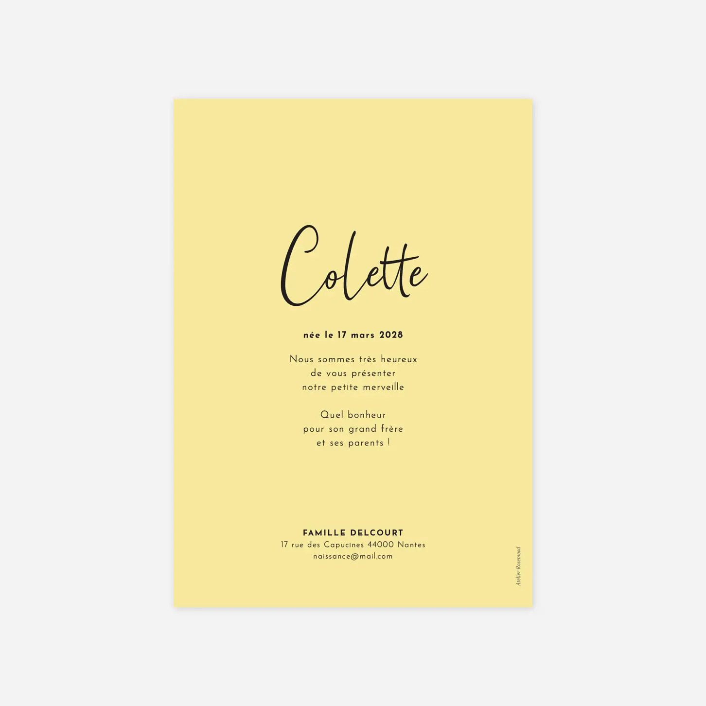 Faire-part naissance Candeur