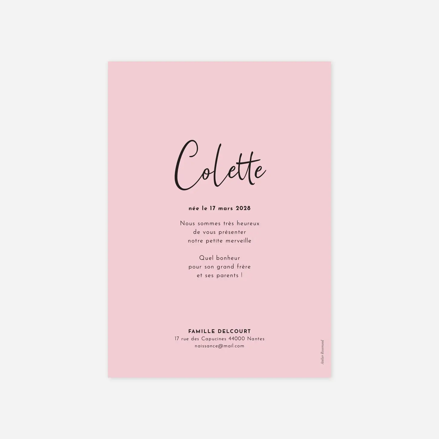 Faire-part naissance Candeur