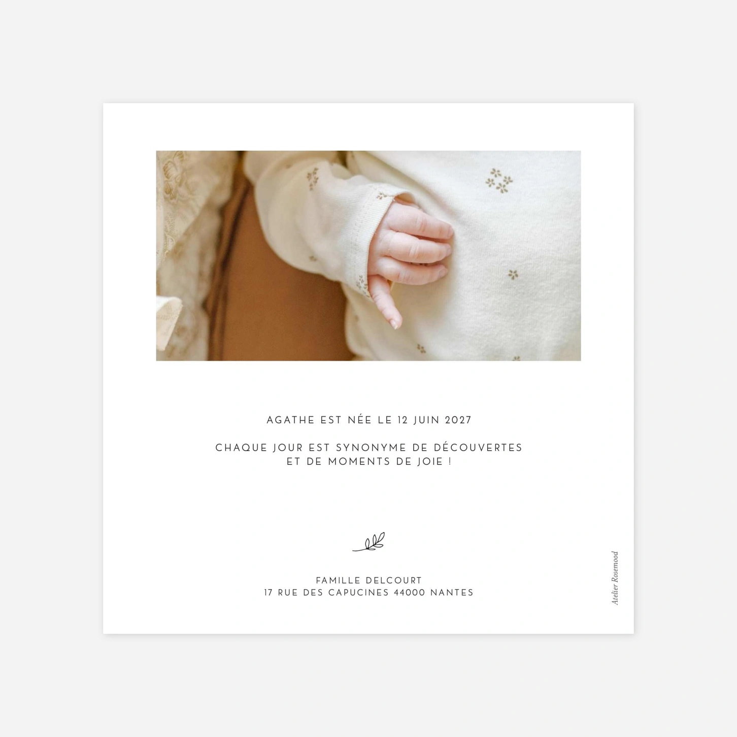 Faire-part naissance Cartouche pictos