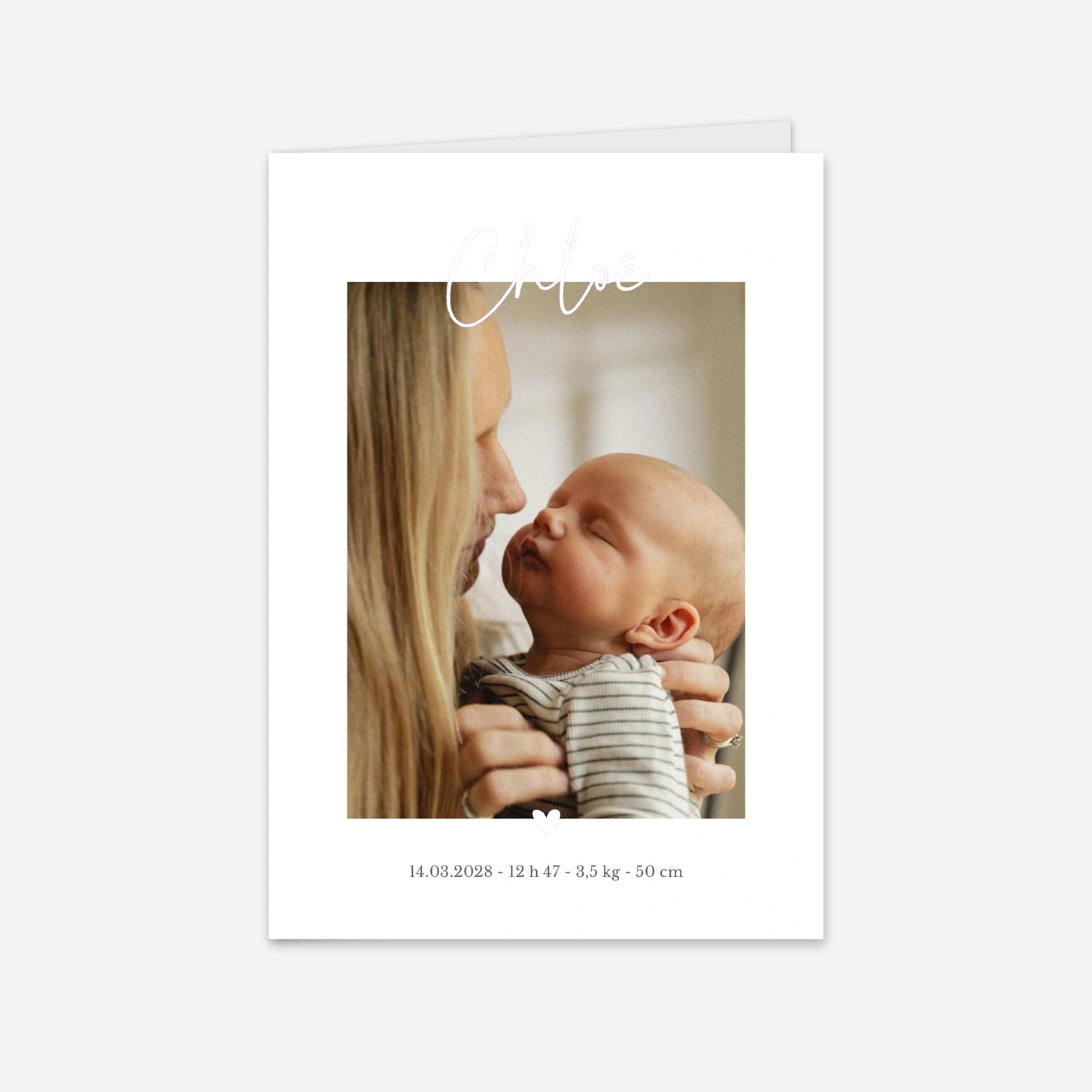 Faire-part naissance Coucou, petit cœur