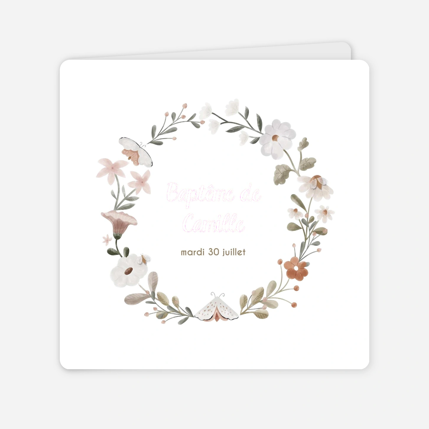 Faire-part baptême Douce clairière