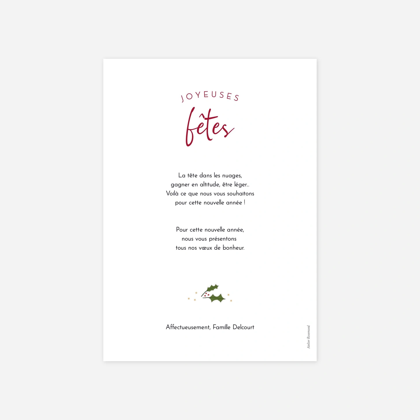Carte de voeux Doux hiver