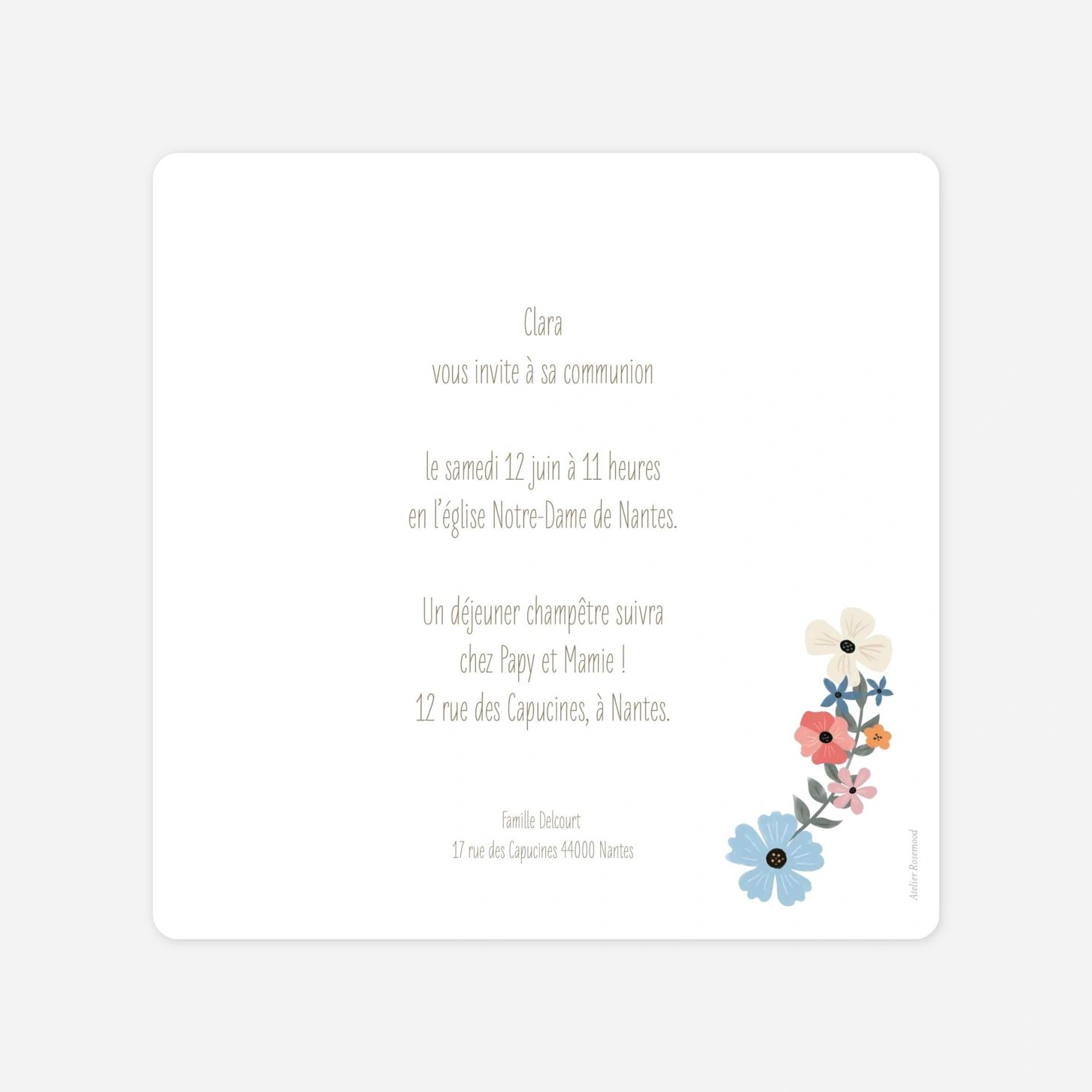 Invitation communion Couronne de joie