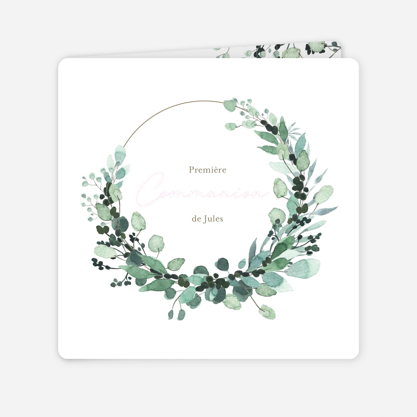 Invitation communion Couronne Botanique
