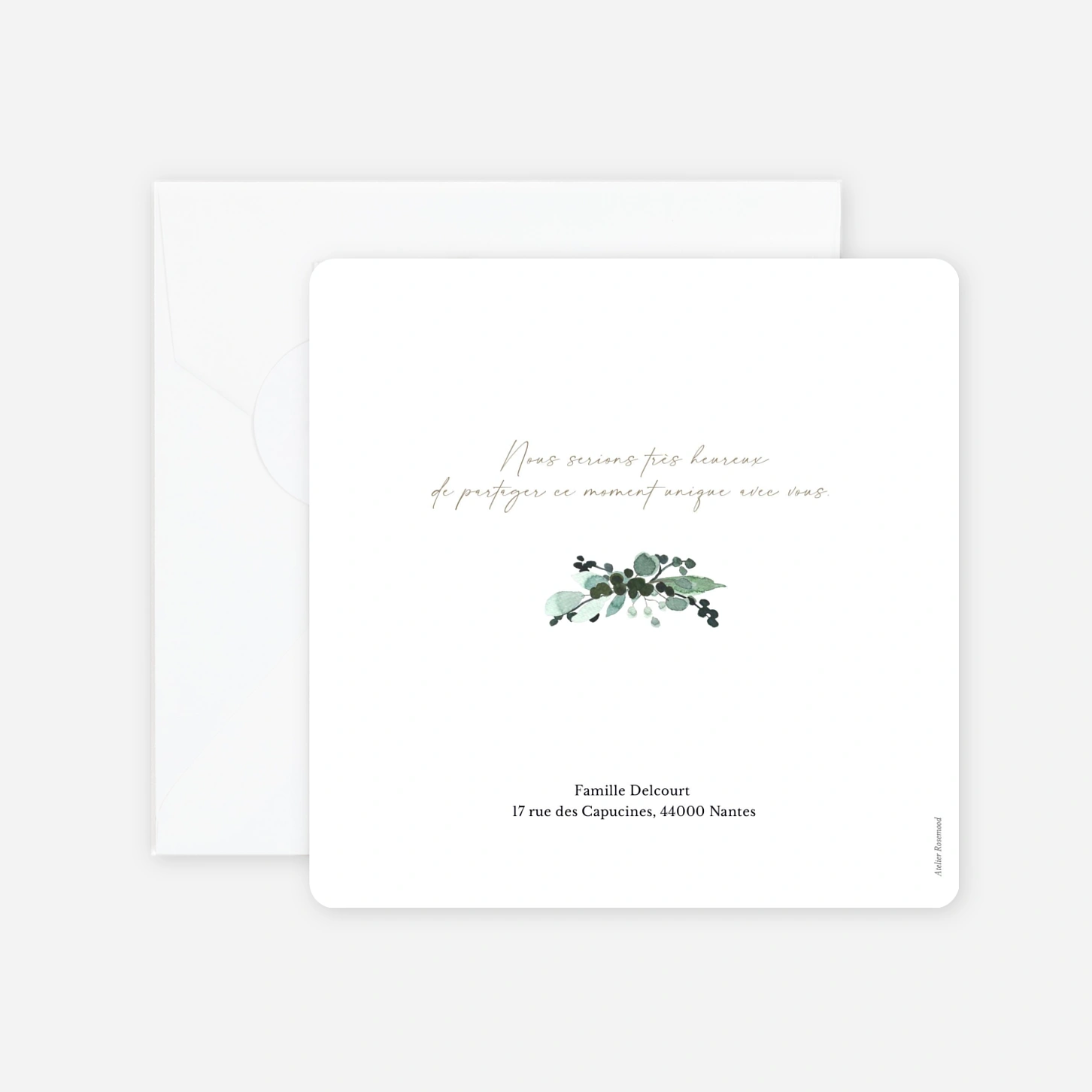 Invitation communion Couronne Botanique